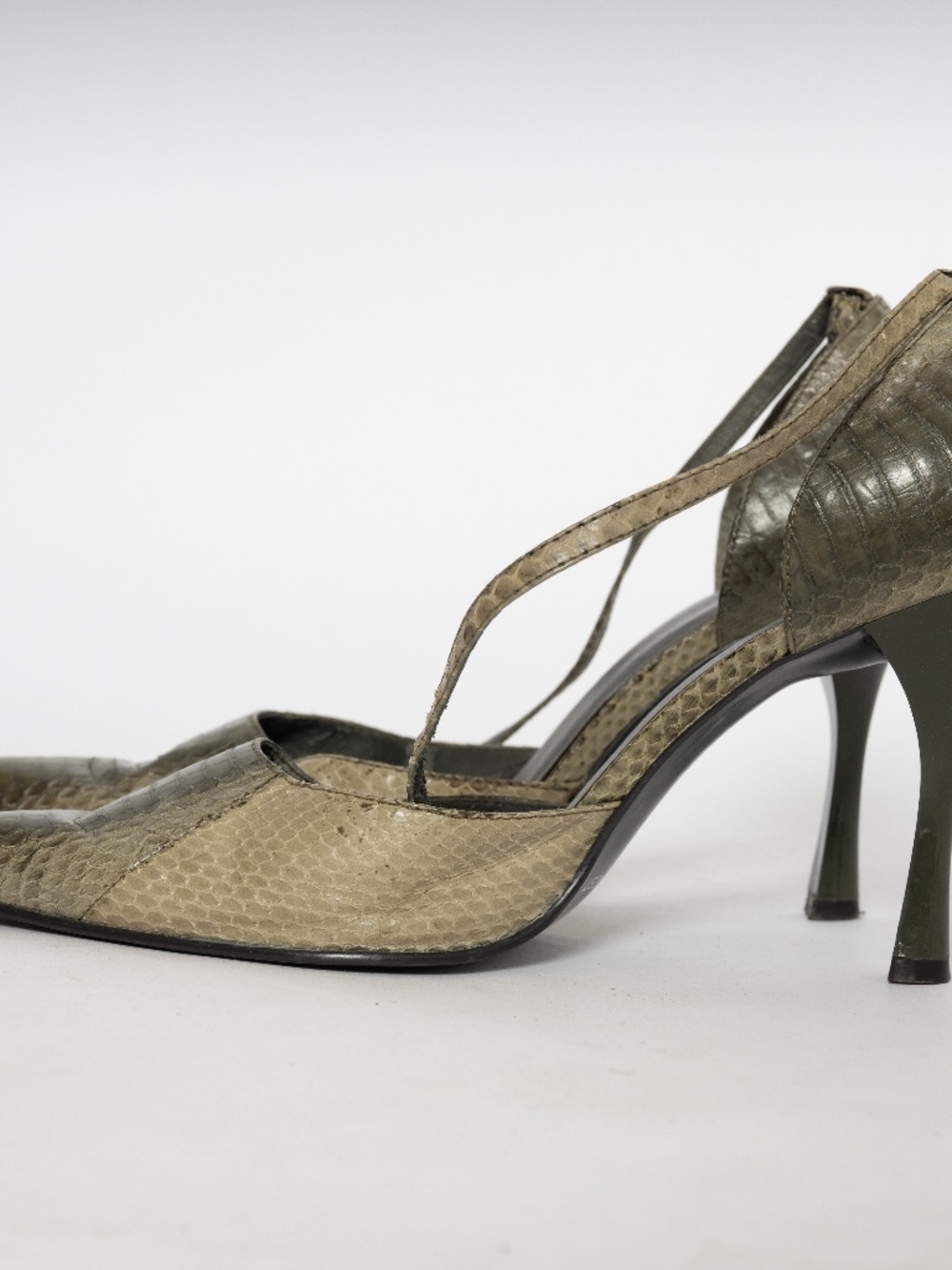 Y2k snakeskin heels slingback heels size 8 nine west leather